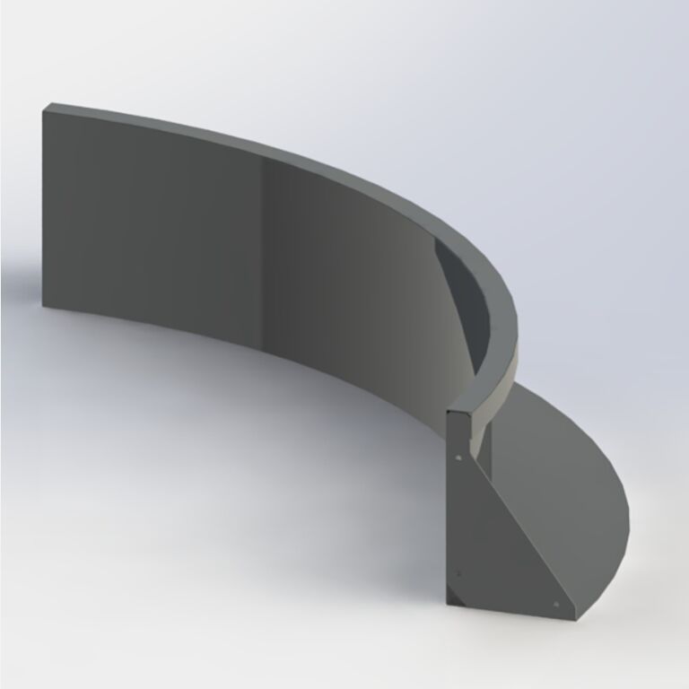 Acier peint par poudrage courbe intérieure 150 x 150 cm (hauteur 60 cm)