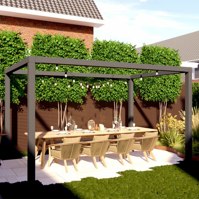 Pergola carré en acier thermolaqué 274 x 250 cm