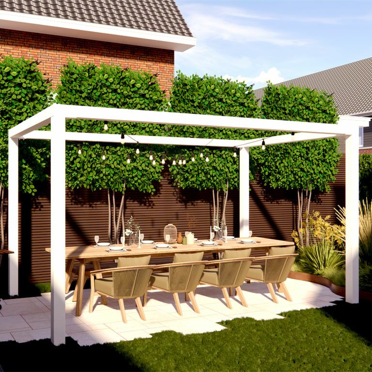 Pergola carré en acier thermolaqué 224 x 200 cm