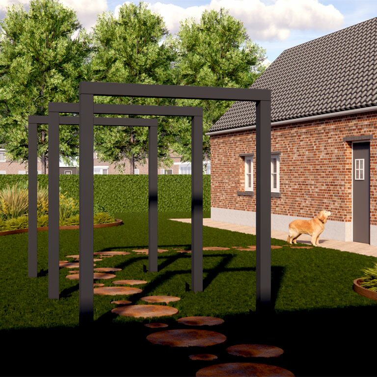 Pergola droite en acier thermolaqué 300 cm