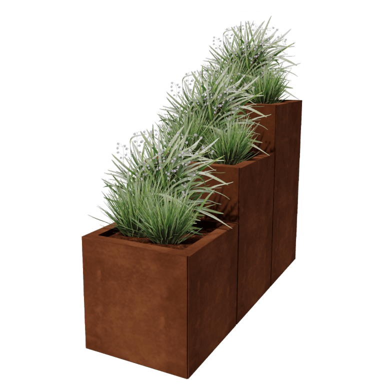 Bac à plantes en acier corten Miami special III 40