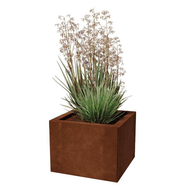 Jardinière en acier corten Miami 40 x 40 cm