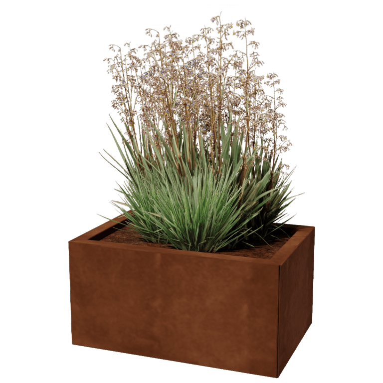 Bac à plantes en acier corten Texas 40 x 60 cm