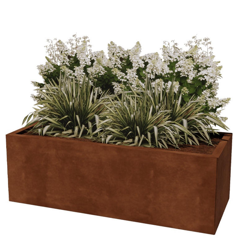 Bac à plantes en acier corten Texas 50 x 120 cm