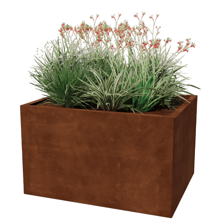 Bac à plantes en acier corten Texas 80 x 100 cm