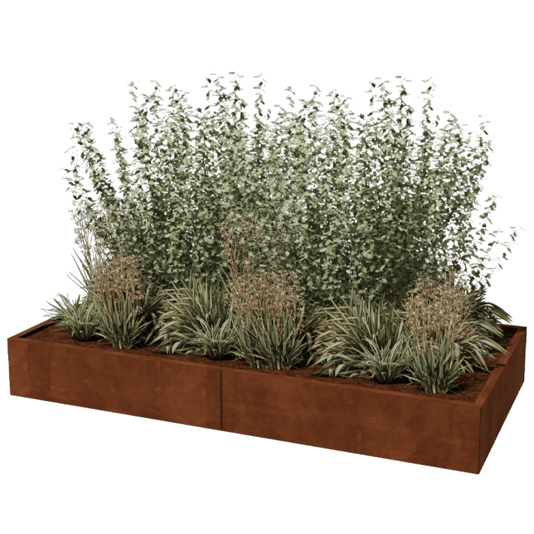 Jardinière en acier corten Texas xxl 240 x 120 cm