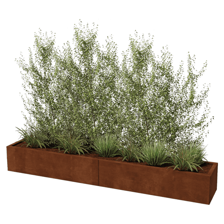 Jardinière en acier corten Texas xxl 240 x 40 cm
