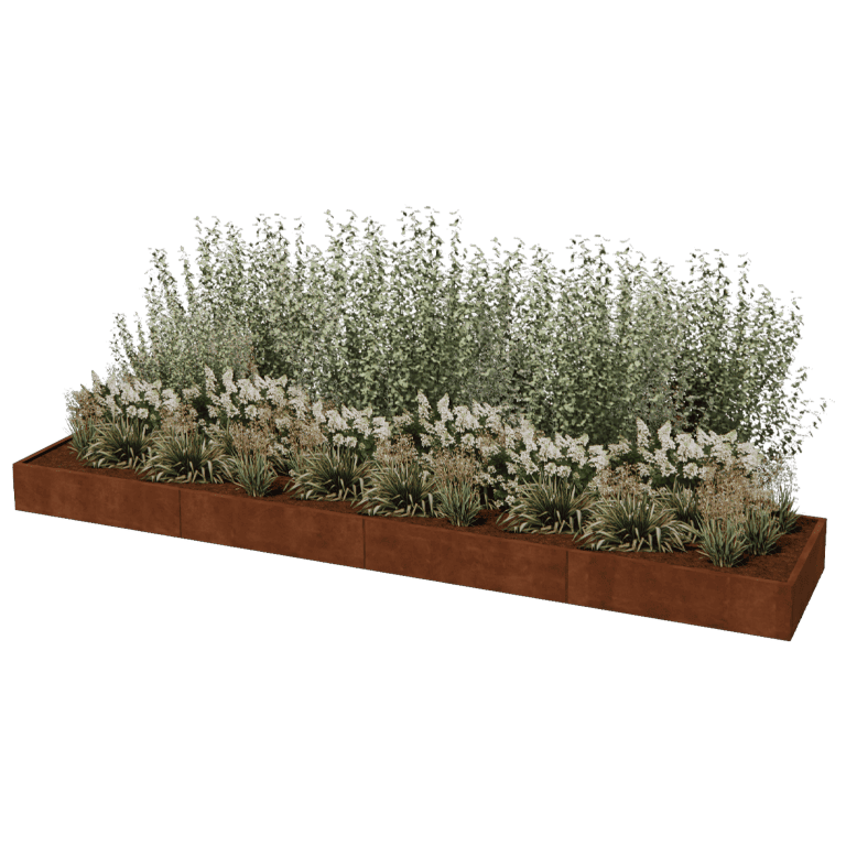 Jardinière en acier corten Texas xxl 480 x 100 cm