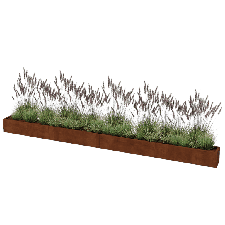 Jardinière en acier corten Texas xxl 480 x 30 cm
