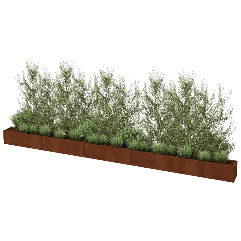 Jardinière en acier corten Texas xxl 500 x 30 cm