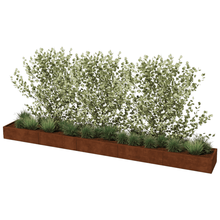 Jardinière en acier corten Texas xxl 500 x 60 cm