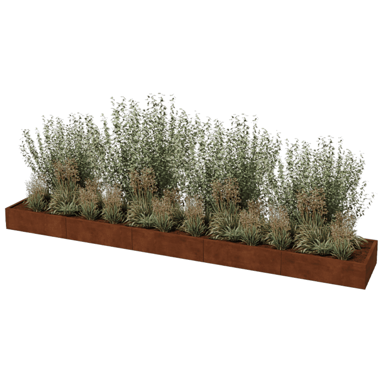 Jardinière en acier corten Texas xxl 500 x 80 cm