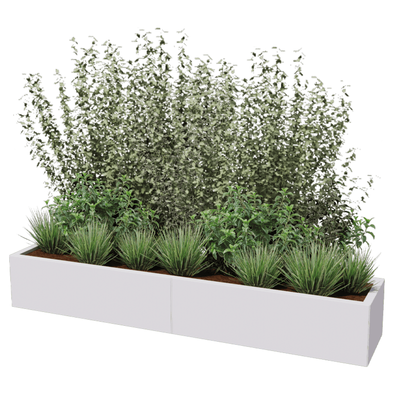 Bac à plantes en acier thermolaqué Texas xxl 200 x 40 cm