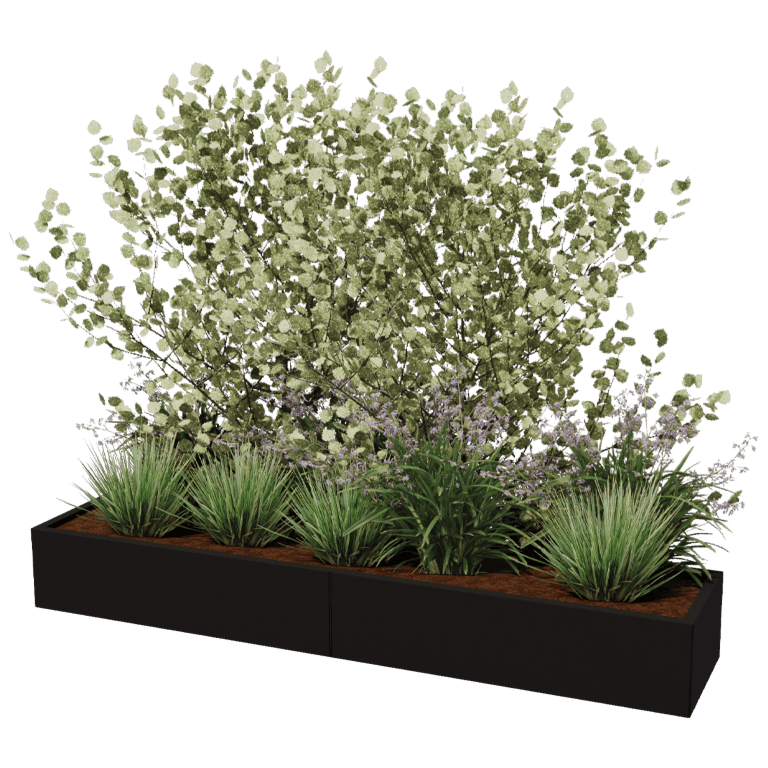 Jardinière en acier thermolaqué Texas xxl 240 x 50 cm