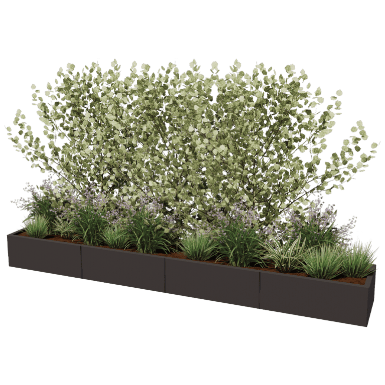 Jardinière en acier thermolaqué Texas xxl 320 x 50 cm