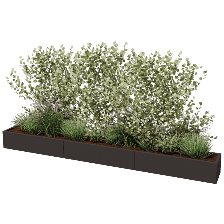 Jardinière en acier thermolaqué Texas xxl 360 x 40 cm