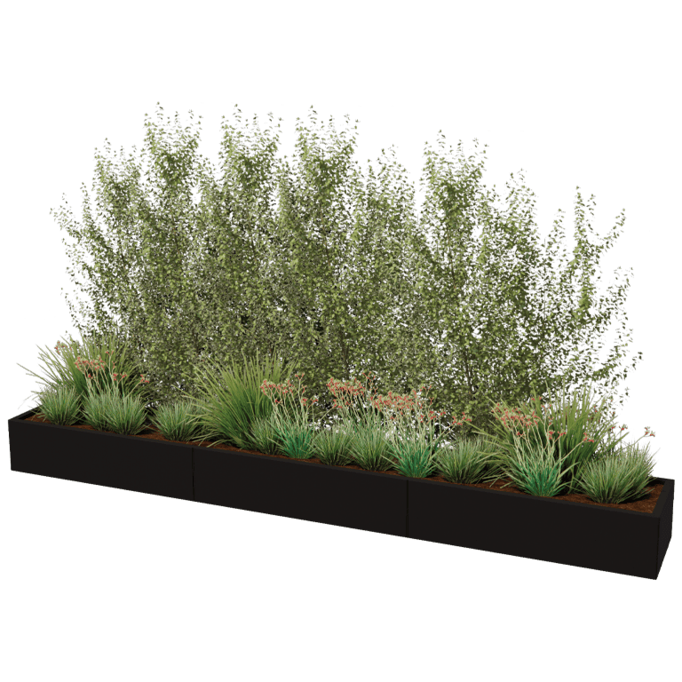 Jardinière en acier thermolaqué Texas xxl 360 x 50 cm