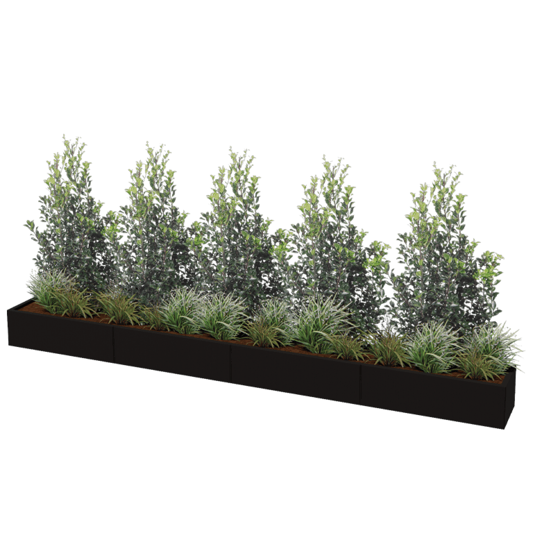 Jardinière en acier thermolaqué Texas xxl 400 x 40 cm