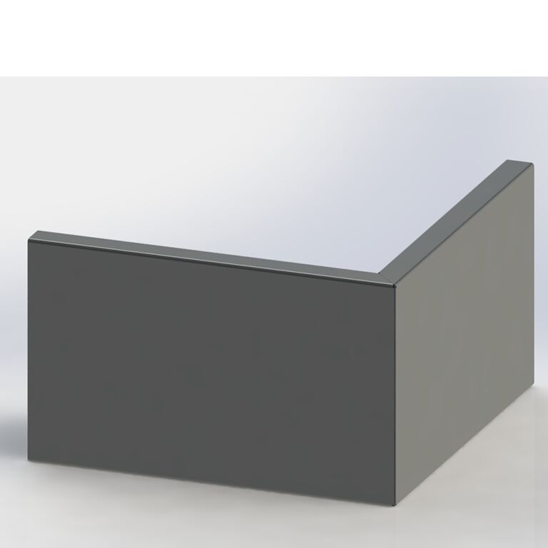 Mur de soutènement d'angle extérieur en acier peint par poudrage 100 x 100 cm (hauteur 60 cm)