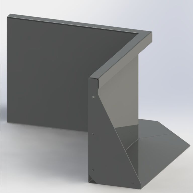 Angle intérieur en acier peint par poudrage 50 x 50 cm (hauteur 50 cm)