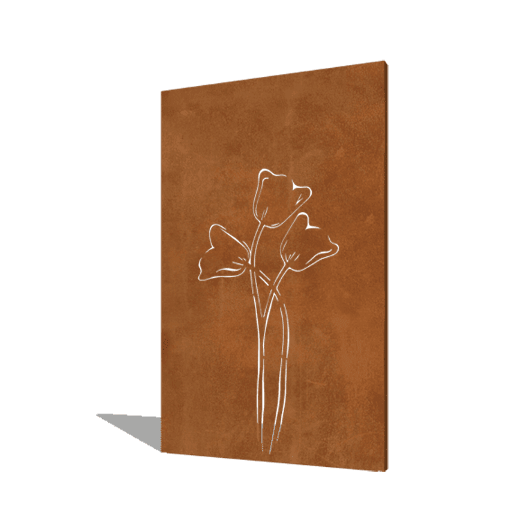 Tulipe symétrique en acier corten
