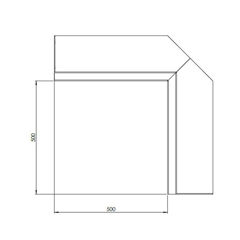 Mur de soutènement d'angle intérieur en acier Corten 50 x 50 cm (hauteur 40 cm)