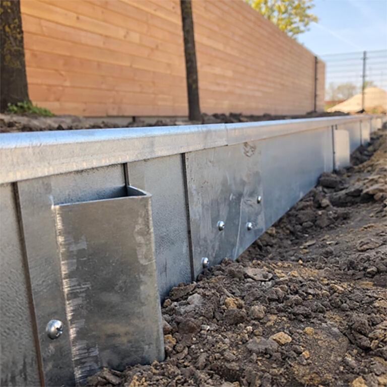 Bordure en acier corten à bord aplati 13 cm kit complet pour 24 mètres