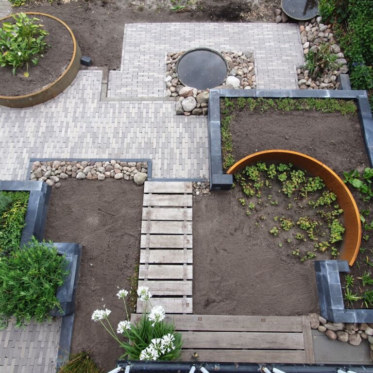 Mur de soutènement en acier corten angle extérieur 100 x 100 cm (hauteur 40 cm)