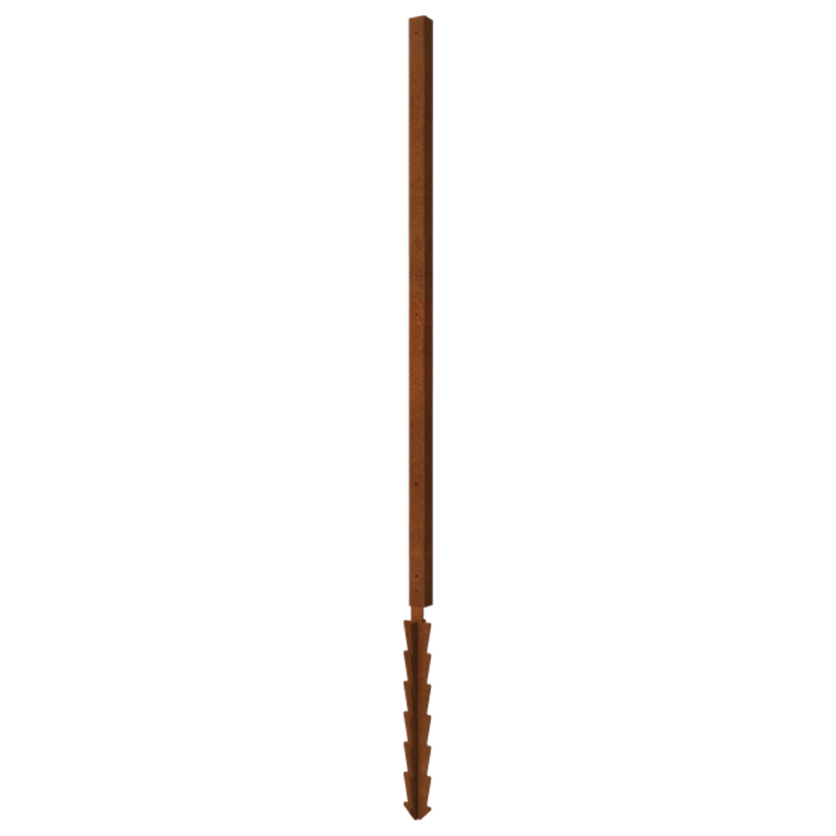 Angle droit en acier corten avec piquet de terre