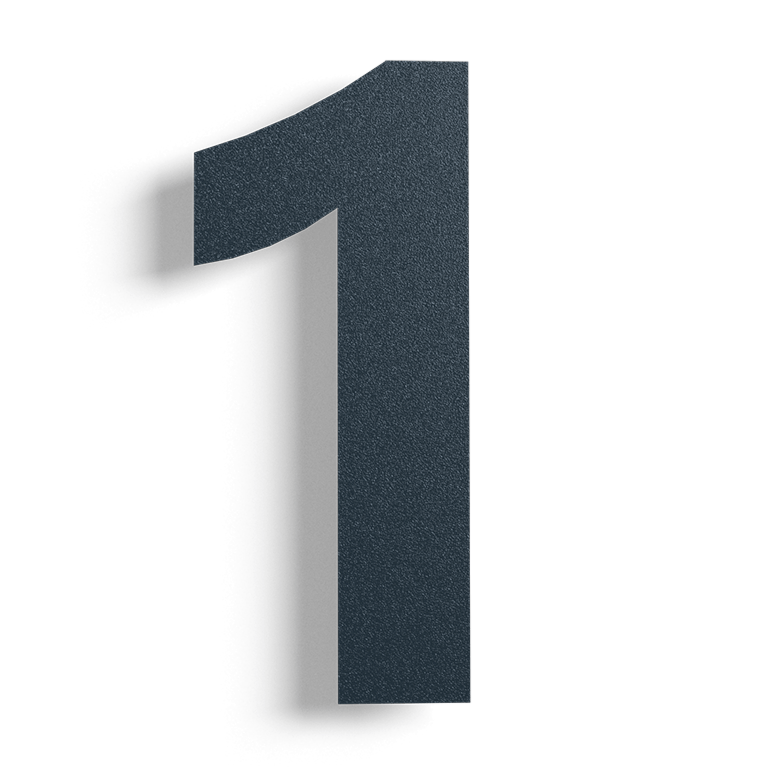 Numéro de maison en acier inoxydable noir 1 - 50 cm