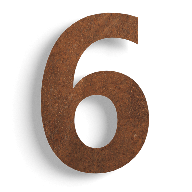 Numéro de maison en acier corten 6 - 15 cm
