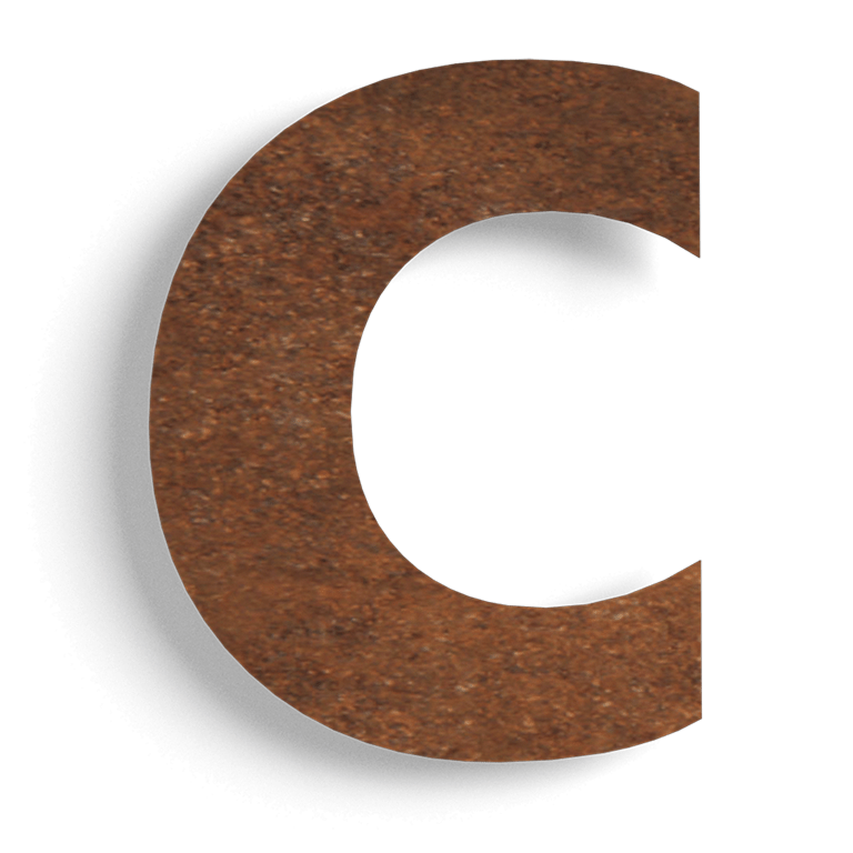 Numéro de maison en acier corten c - 10 cm