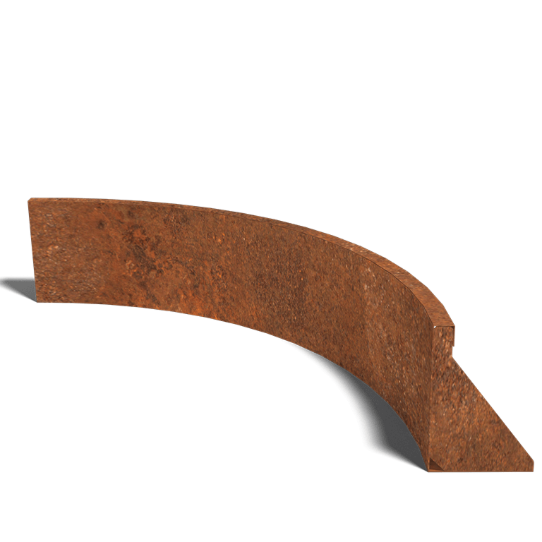 Courbe intérieure en acier corten 100 x 100 cm (hauteur 30 cm)