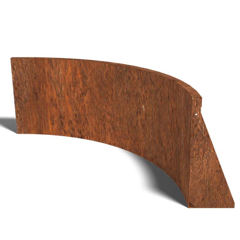 Mur de soutènement en acier corten courbe intérieure 100 x 100 cm (hauteur 50 cm)