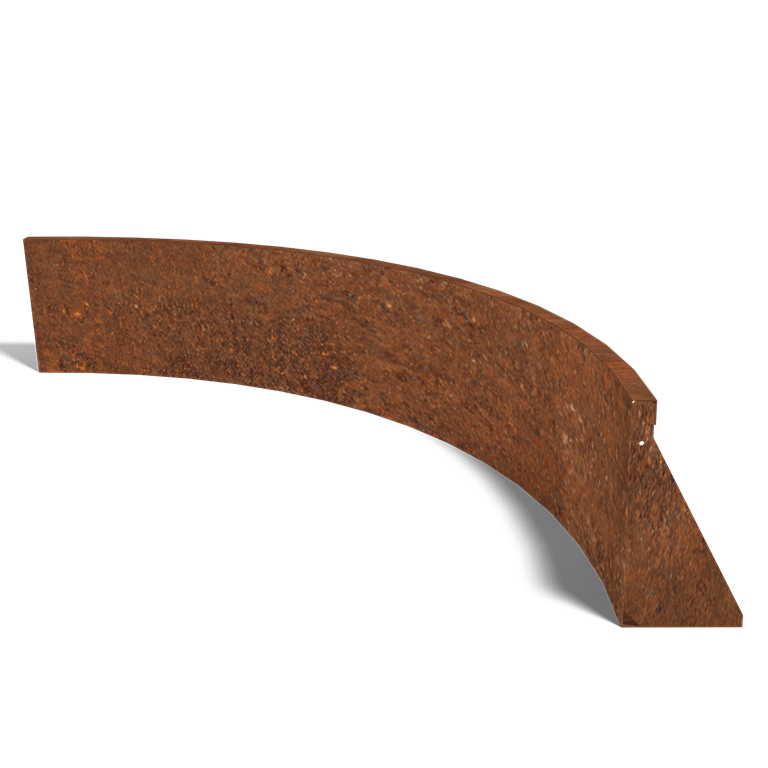 Mur de soutènement en acier corten courbe intérieure 150 x 150 cm (hauteur 40 cm)