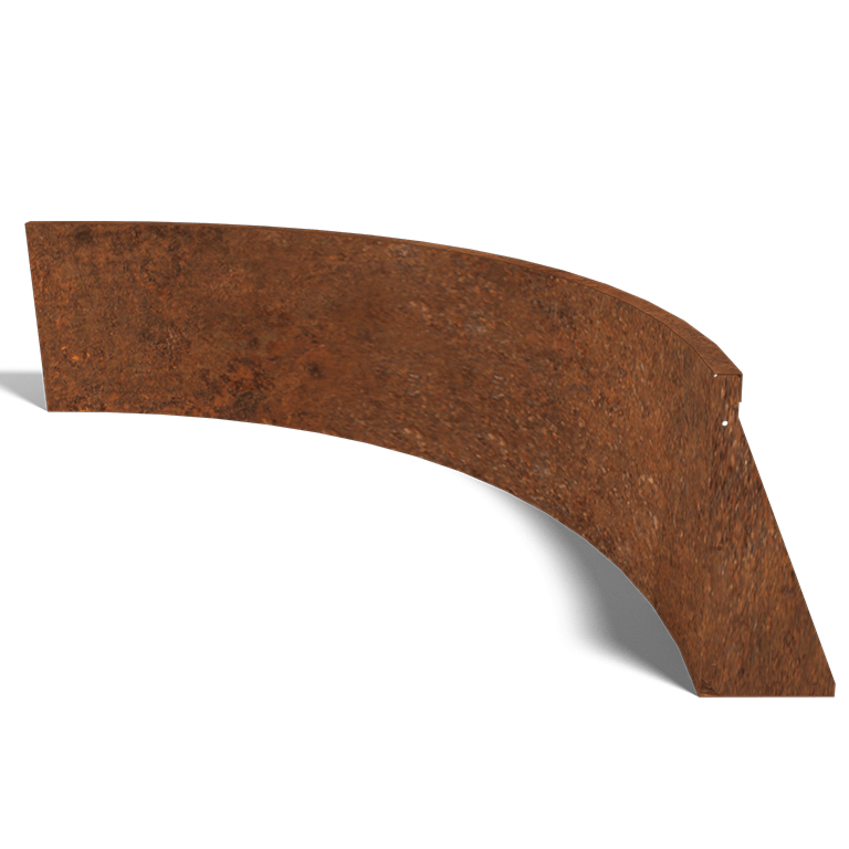 Mur de soutènement en acier corten courbe intérieure 150 x 150 cm (hauteur 50 cm)