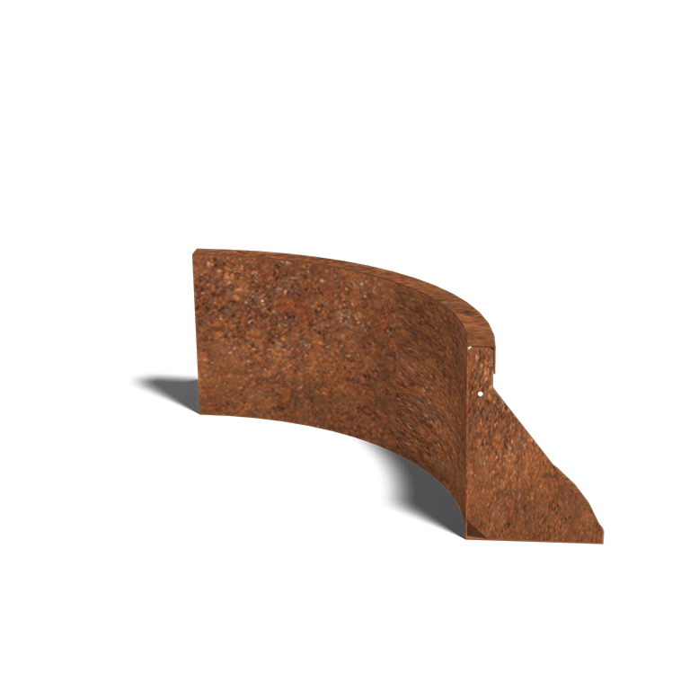 Mur de soutènement en acier corten courbe intérieure 50 x 50 cm (hauteur 30 cm)