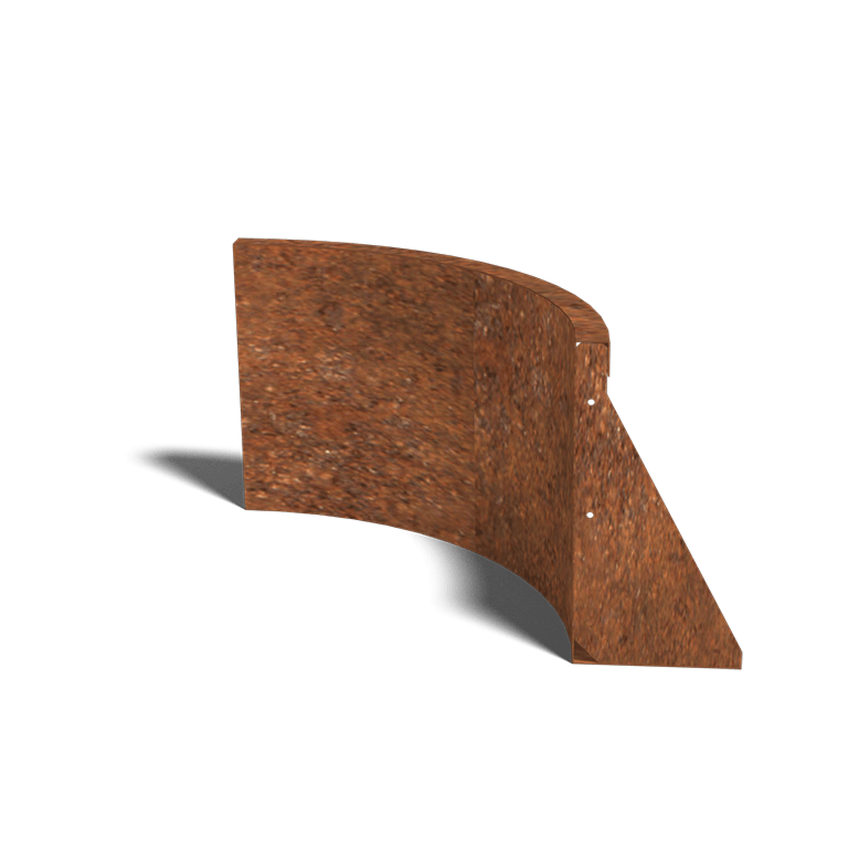 Mur de soutènement en acier corten courbe intérieure 50 x 50 cm (hauteur 40 cm)