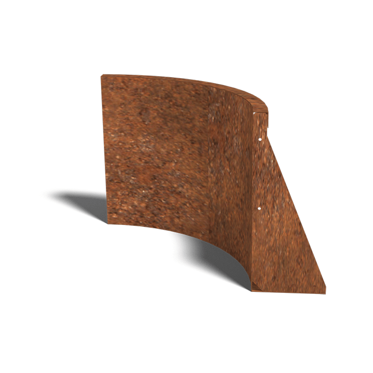 Mur de soutènement en acier corten courbe intérieure 50 x 50 cm (hauteur 50 cm)