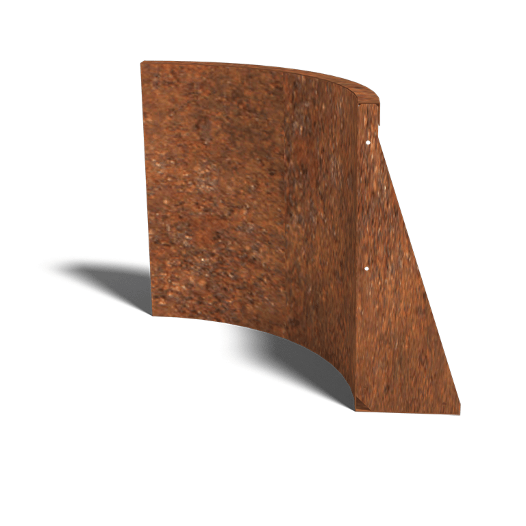 Mur de soutènement en acier corten courbe intérieure 50 x 50 cm (hauteur 60 cm)