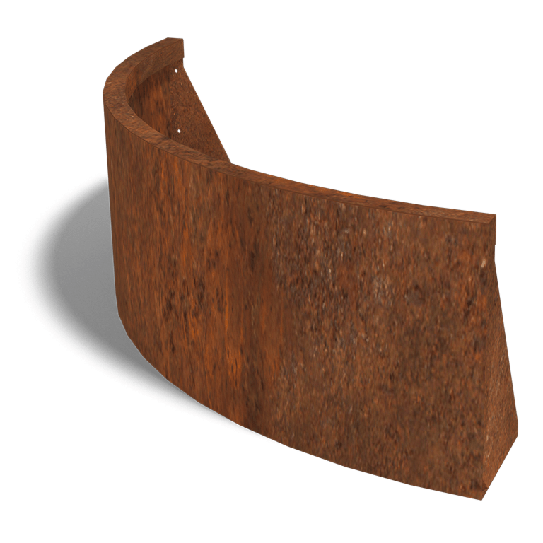 Mur de soutènement en acier corten angle extérieur 100 x 100 cm (hauteur 40 cm)