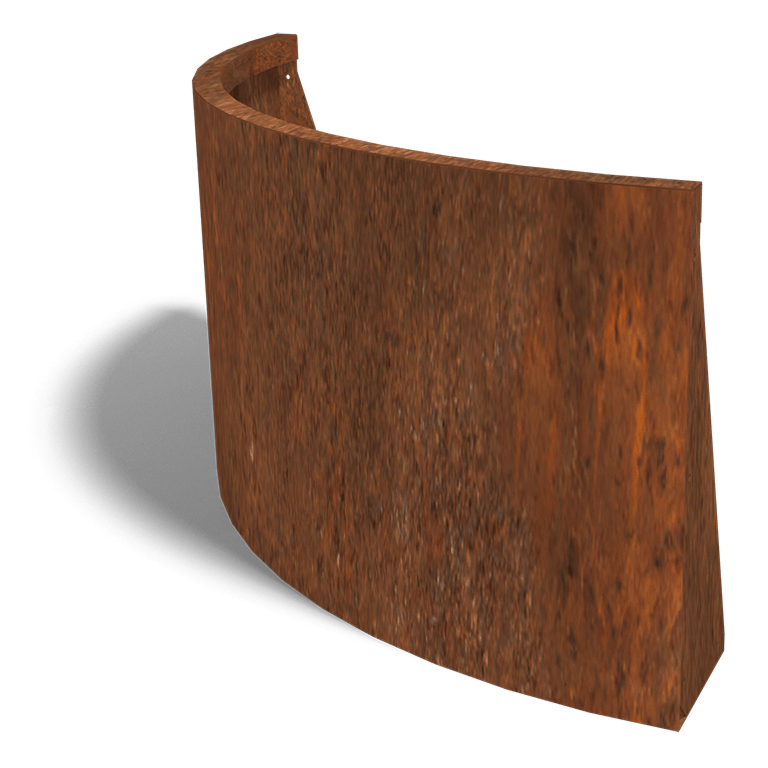 Mur de soutènement en acier corten angle extérieur 100 x 100 cm (hauteur 60 cm)