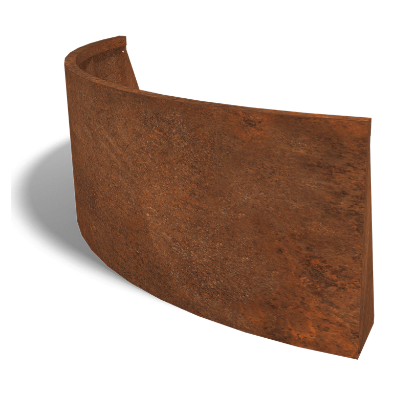 Mur de soutènement en acier corten angle extérieur 150 x 150 cm (hauteur 60 cm)