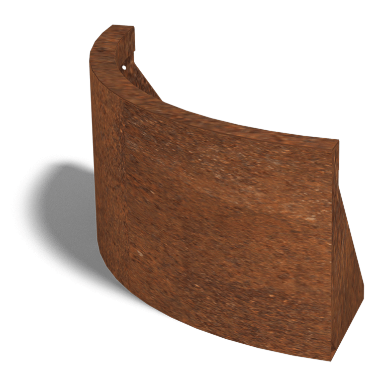 Mur de soutènement en acier corten courbe extérieure 50 x 50 cm (hauteur 30 cm)