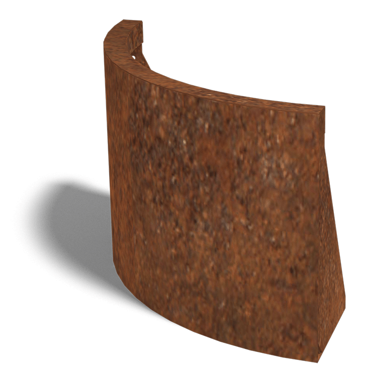 Mur de soutènement en acier corten courbe extérieure 50 x 50 cm (hauteur 40 cm)