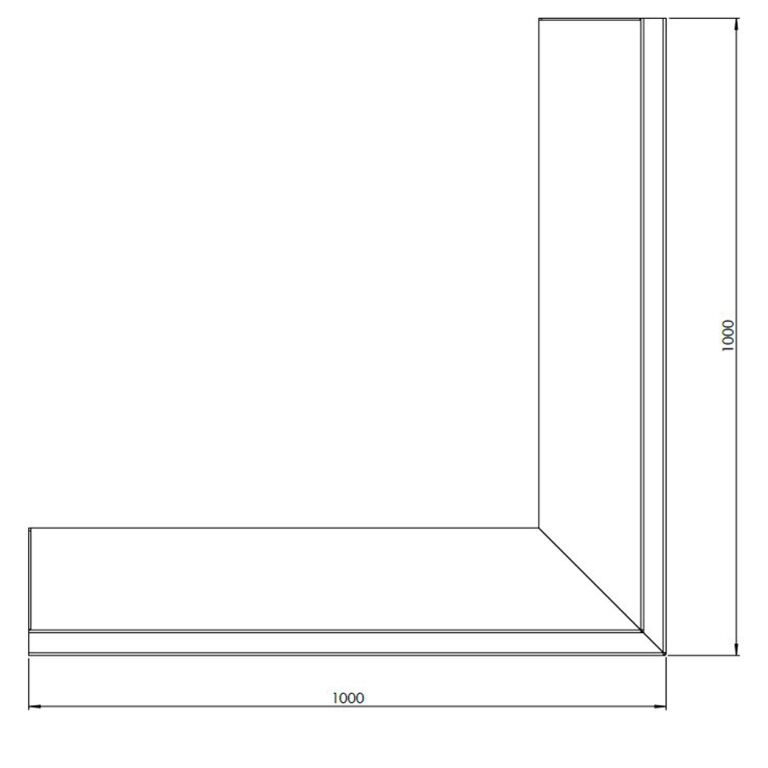 Mur de soutènement d'angle extérieur en acier Corten 100 x 100 cm (hauteur 40 cm)