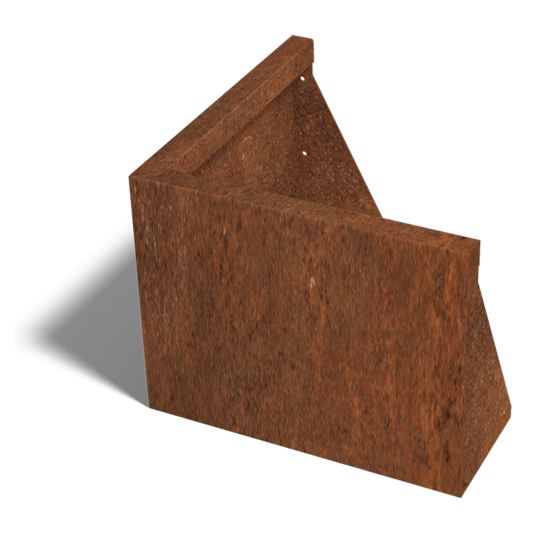 Mur de soutènement en acier corten angle extérieur 50 x 50 cm (hauteur 40 cm)