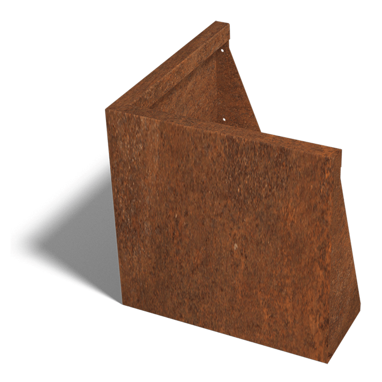 Mur de soutènement en acier corten angle extérieur 50 x 50 cm (hauteur 50 cm)