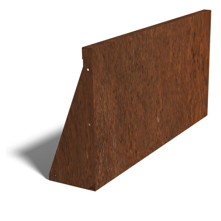 Mur de soutènement en acier corten droit 100 cm (hauteur 50 cm)