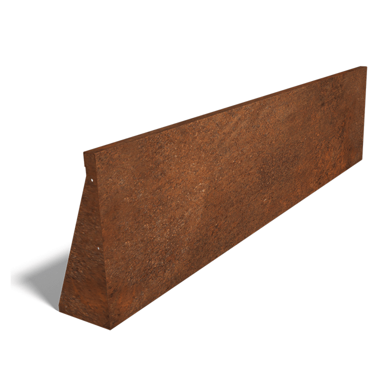 Mur de soutènement en acier corten droit 200 cm (hauteur 50 cm)